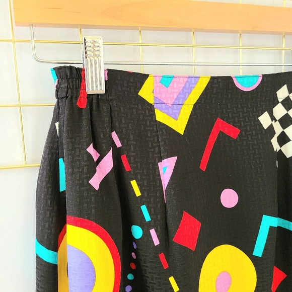 Anne Crimmins for UMI Collections Graphic Print Vintage Silk Skirt - Picture 5 of 8